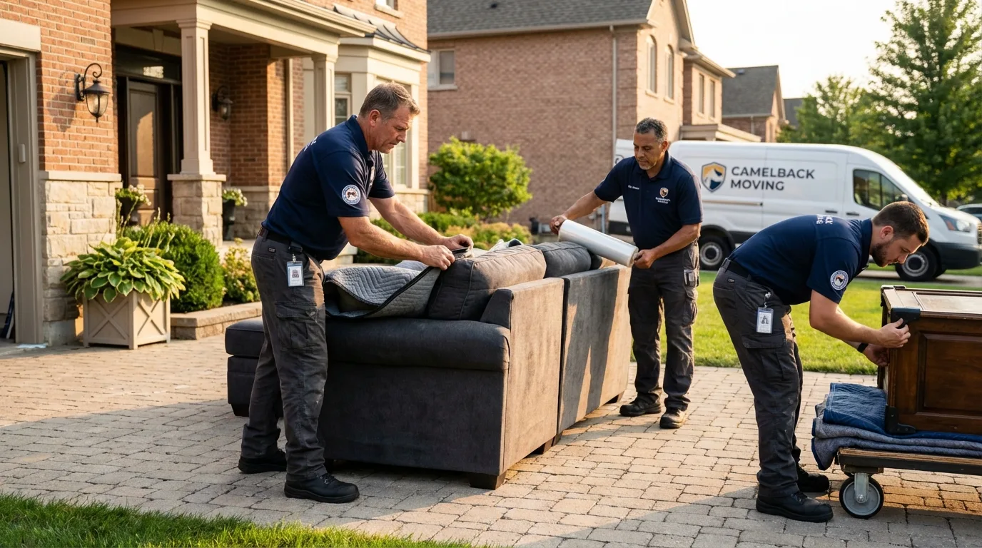 Large estate moving crew wrapping furniture in Chillicothe, MO